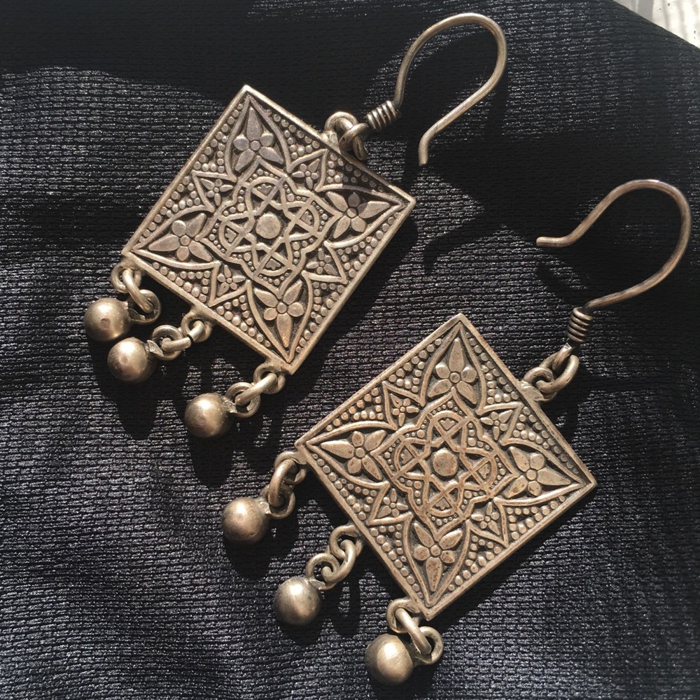Vintage 800 Silver Fineness Earrings from Egypt